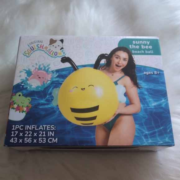 Squishmallows Sunny the Bee Beach Ball - Yellow Big Mouth Inc - Picture 1 of 2